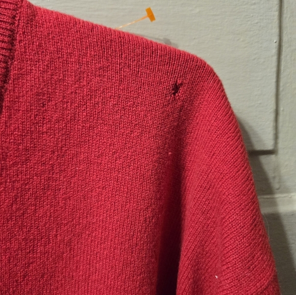 Clan Royal Lambs Wool Preppy Embroidered Golf Design V-Neck Sweater - Picture 2 of 13